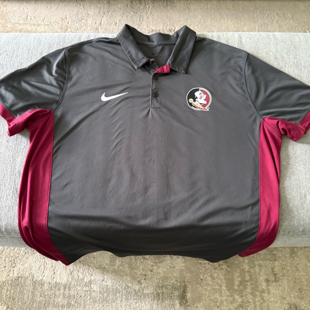 Nike Charcoal and Burgundy Sports Polo